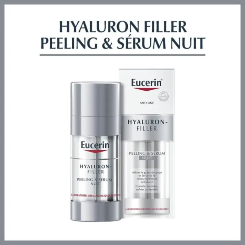 Eucerin – Hyaluron-Filler Peeling & Sérum Nuit – 30 ml –  | Parasativa Maroc