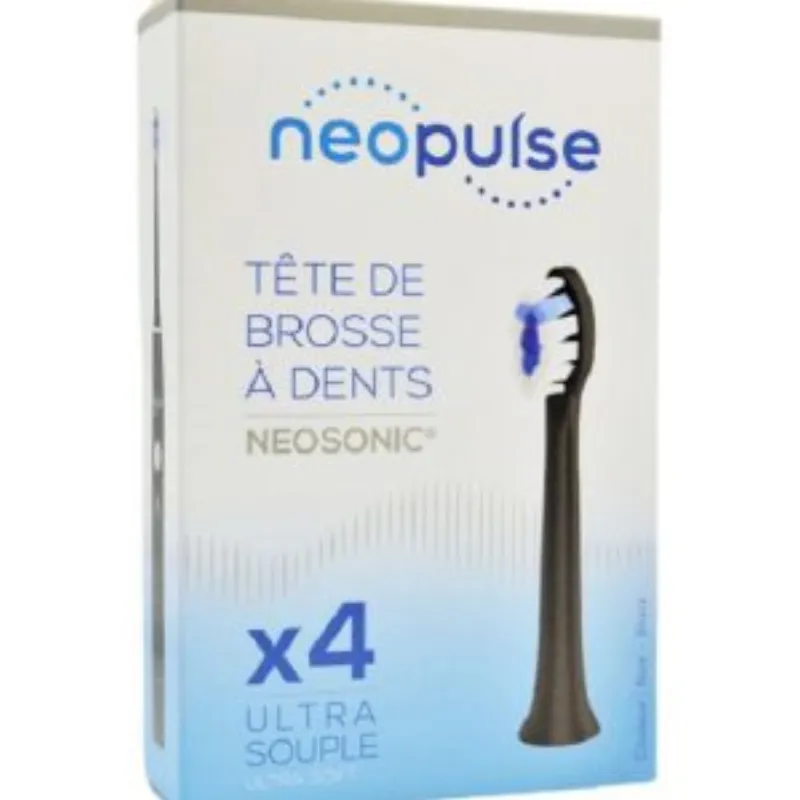 NEOPULSE Recharge 4 Tetes de Brosse à Dent Ultra Souple Noir –  | Parasativa Maroc