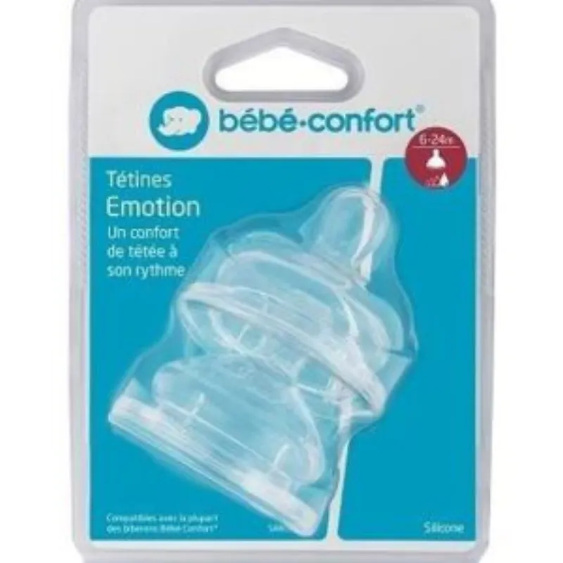 Bebe Confort – Tétines Emotion Col large T3 (x2) – 3 vitesses (6-24M +) –  | Parasativa Maroc