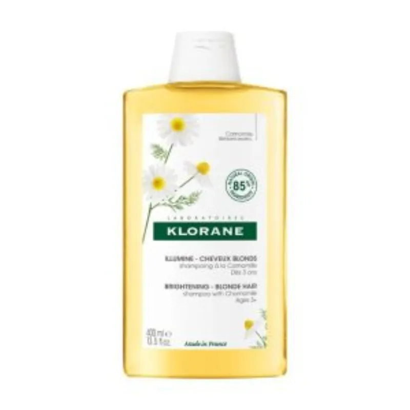 Klorane – Shampoing Reflets Blonds à la Camomille cheveux blonds à châtains – Éclaircissant 400 ml –  | Parasativa Maroc