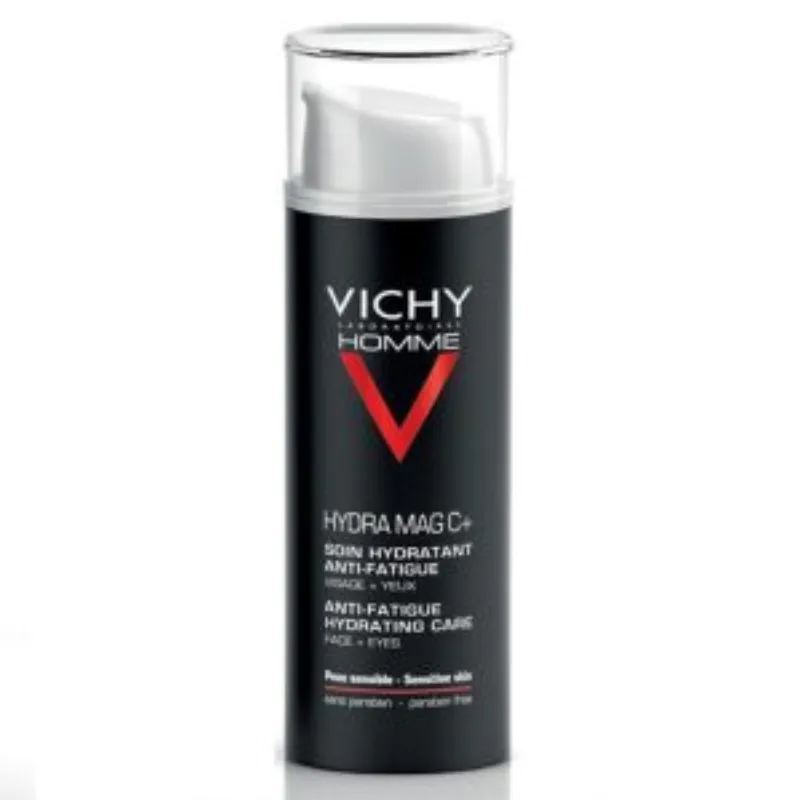 Vichy Homme Hydra Mag C+ Soin Hydratant Anti-Fatigue Visage et Yeux Sensibles | 50ml –  | Parasativa Maroc