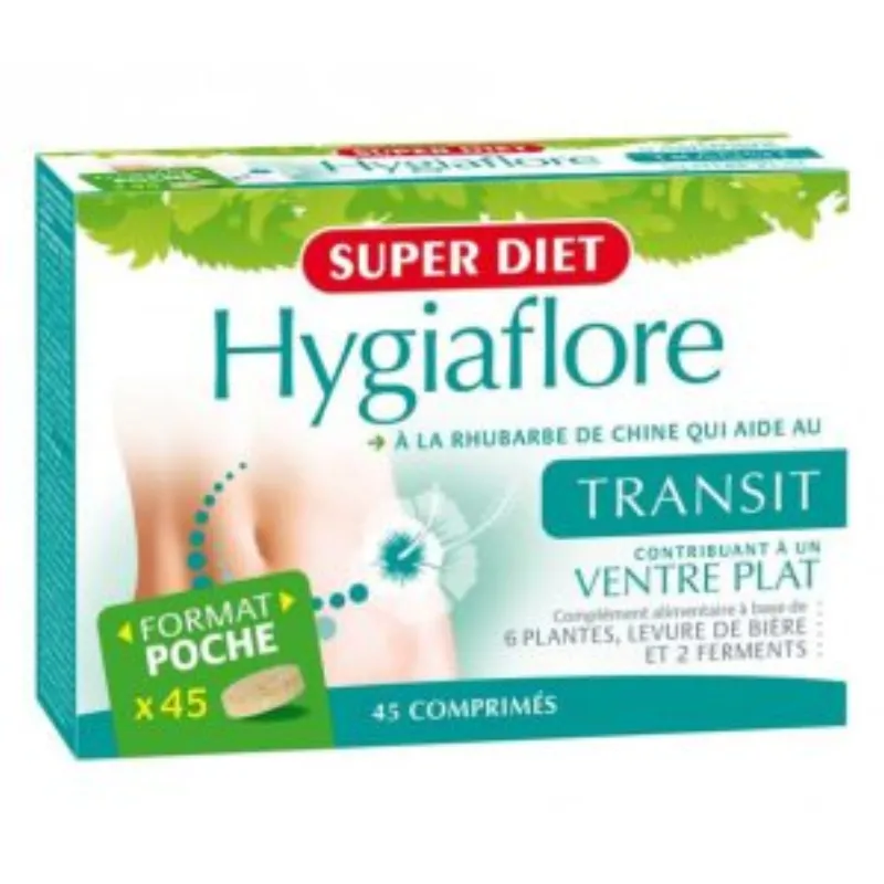Super Diet Hygiaflore Transit Ventre Plat Pocket – 45 Comprimés –  | Parasativa Maroc