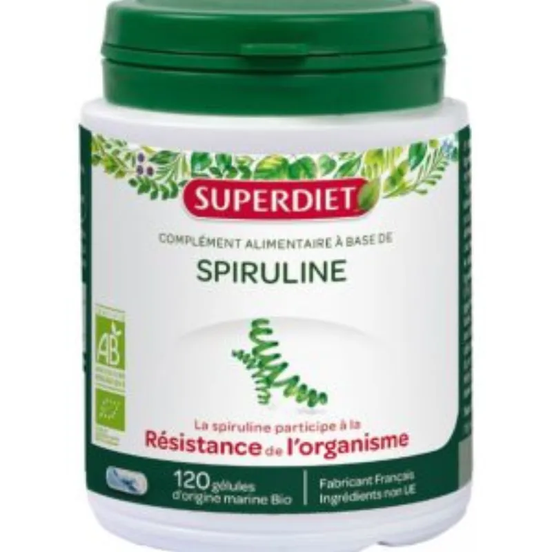Super Diet Spiruline – 120 Gélules –  | Parasativa Maroc