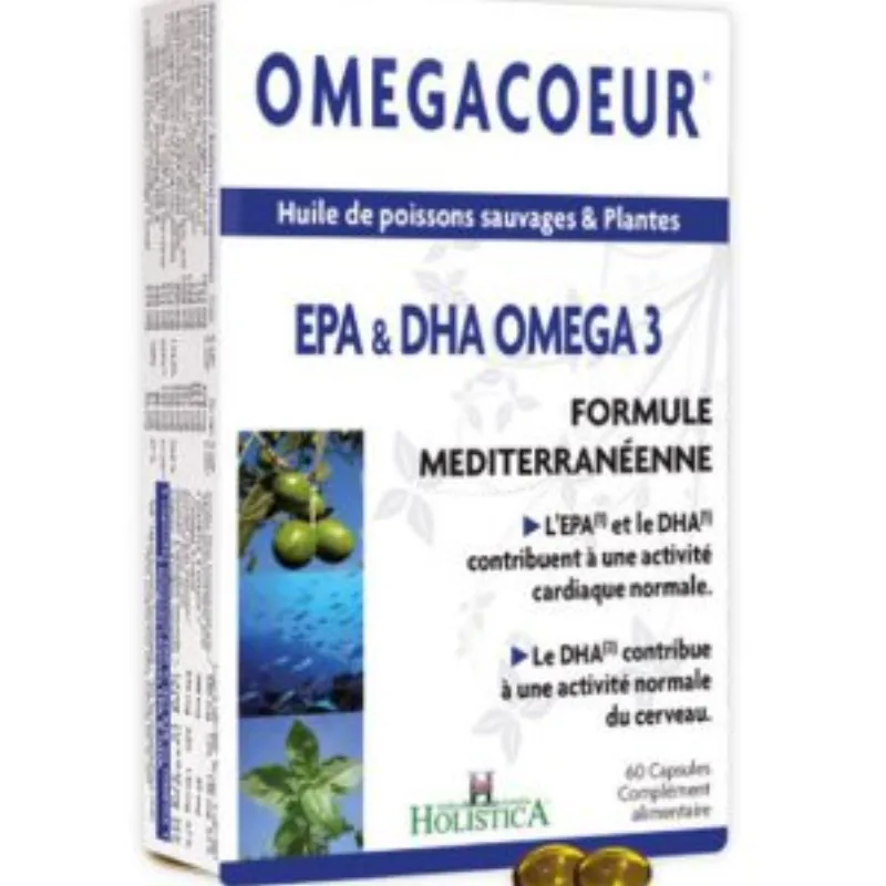Holistica Omegacoeur Huile de Poisson – 60 Capsules Molles –  | Parasativa Maroc