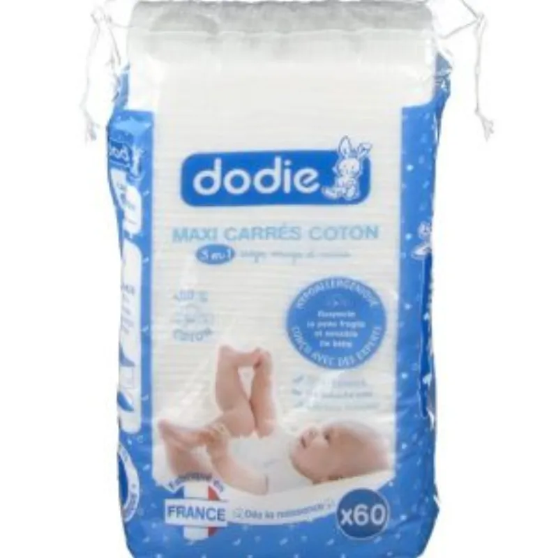 Dodie maxi carres coton 3en1 60pcs –  | Parasativa Maroc