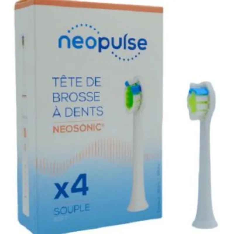 NEOPULSE Recharge 4 Tetes de Brosse à Dent Souple Blanc –  | Parasativa Maroc