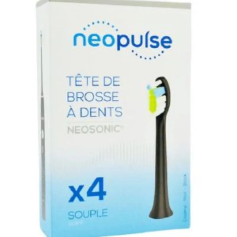 NEOPULSE Recharge 4 Tetes de Brosse à Dent Souple Noir –  | Parasativa Maroc