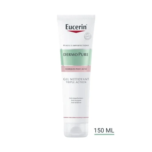 EUCERIN DERMOPURE TRIPLE ACTION GEL NETTOYANT  150ml –  | Parasativa Maroc