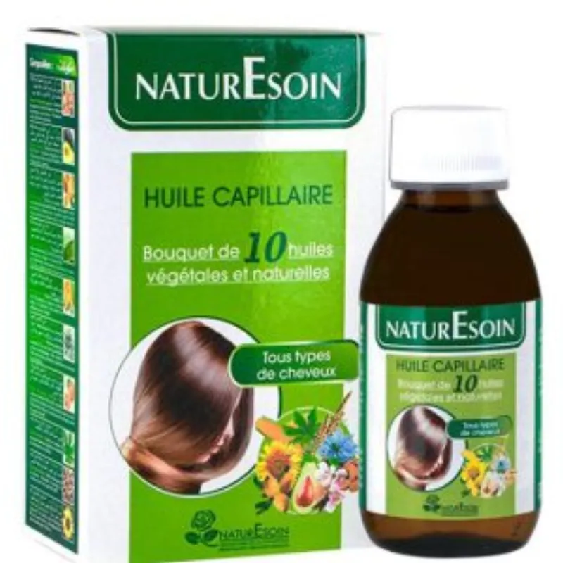 NaturEsoin Huile Capillaire 10 Bain d’Huiles Végétales – 125 ml –  | Parasativa Maroc