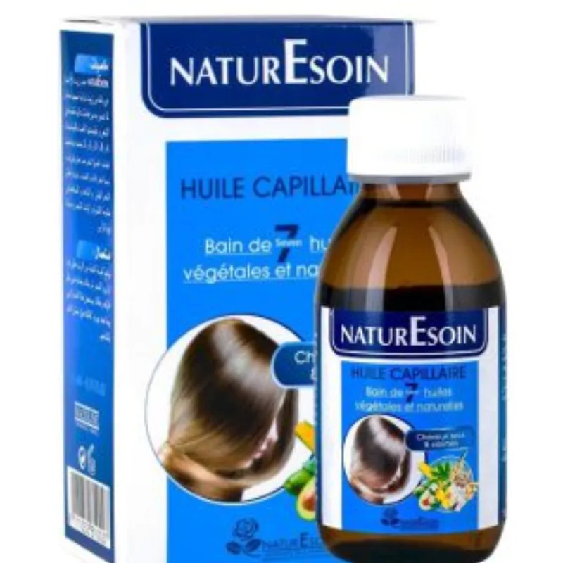 NaturEsoin Huile Capillaire 7 Bain d’Huiles Végétales – 125 ml –  | Parasativa Maroc