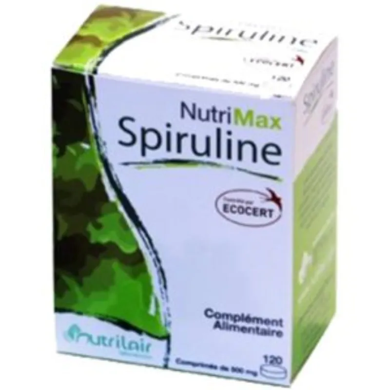 Nutrimax Spiruline Bio – 120 Comprimés –  | Parasativa Maroc