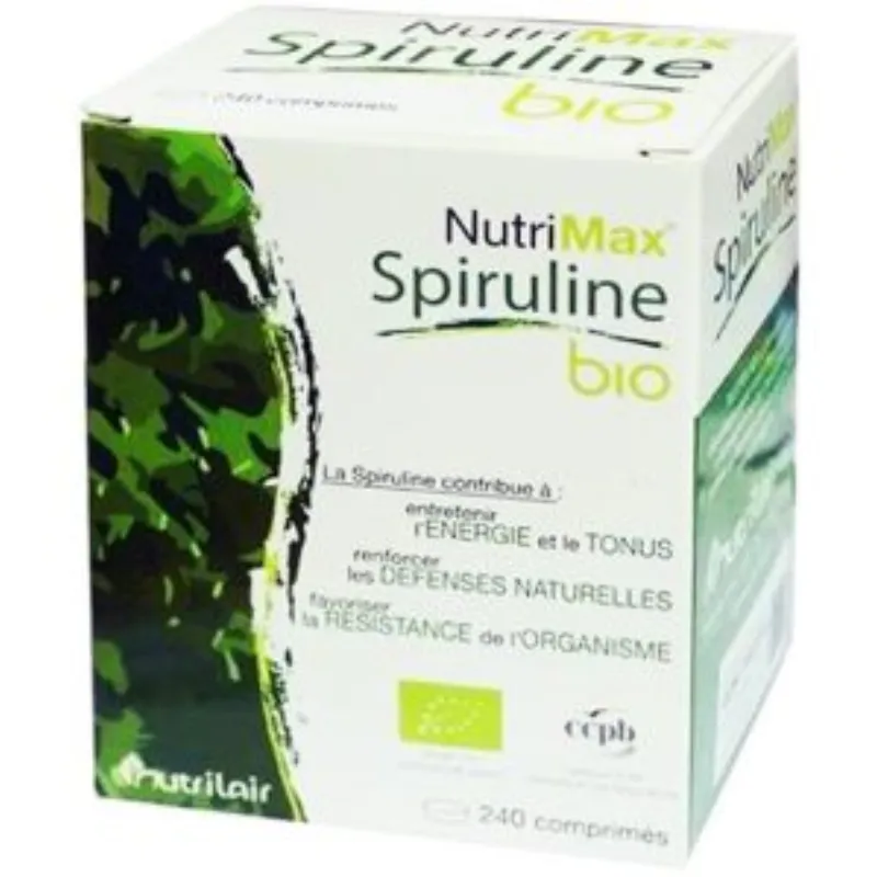 Nutrimax Spiruline Bio – 240 Comprimés –  | Parasativa Maroc