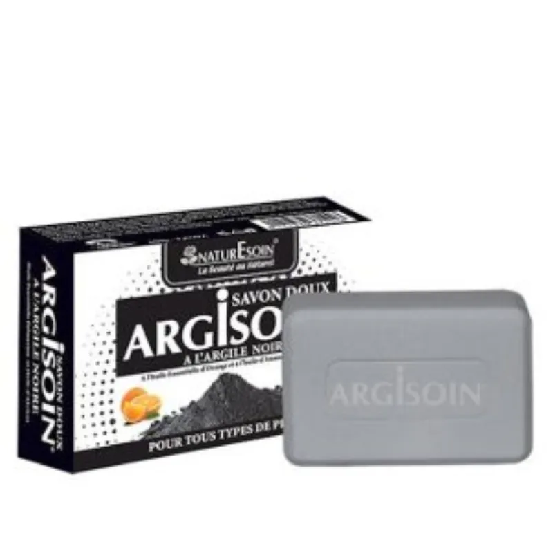 NaturEsoin Argisoin Savon à l’Argile Noire- 125 G