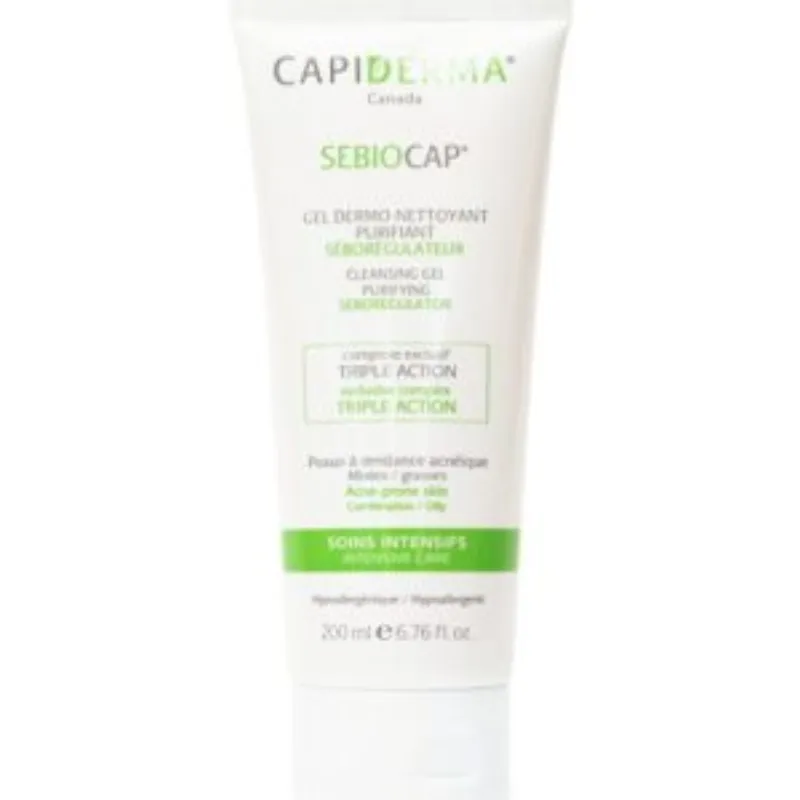 Capiderma – Sebiocap gel dermo-nettoyant pour peaux à tendance acnéique – 200 ml –  | Parasativa Maroc
