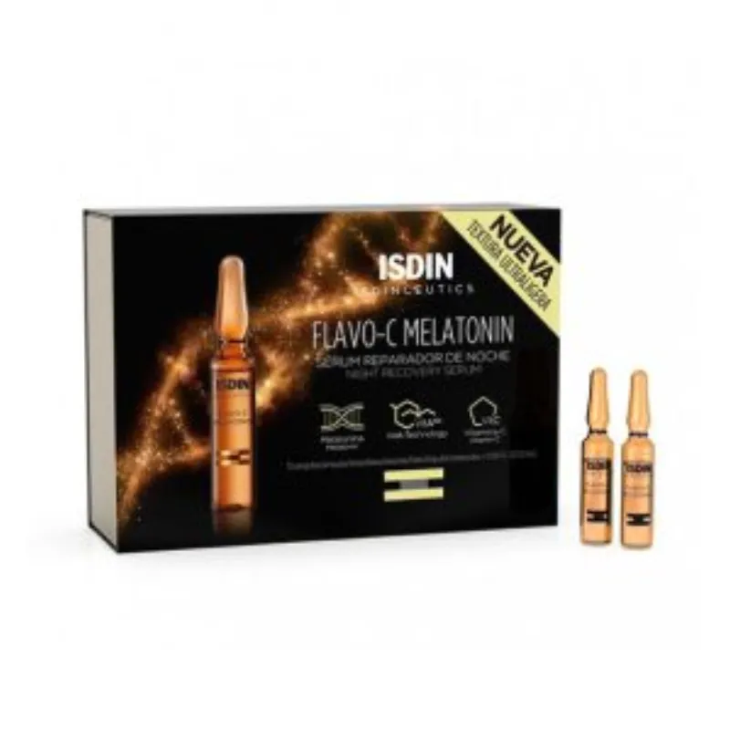 Isdin Flavo-C Melatonin serum reparateur nuit 10 Ampoules*2ml –  | Parasativa Maroc