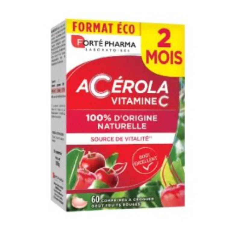 Forté Pharma Acérola Vitamine C – 60 Comprimés –  | Parasativa Maroc