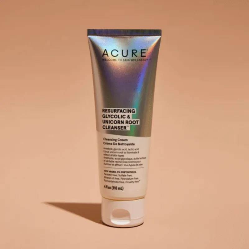 Acure Resurfacing glycolic & Unicorn Root Cleanser 118ml –  | Parasativa Maroc