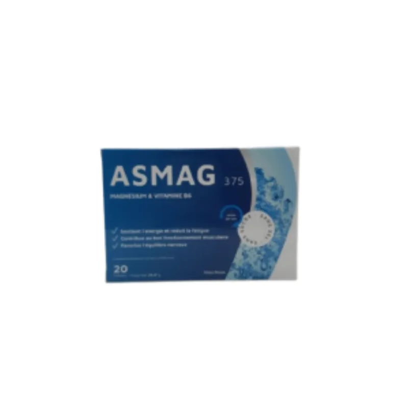 Asmag Magnesium – Vitamine B6 20 Gelules –  | Parasativa Maroc