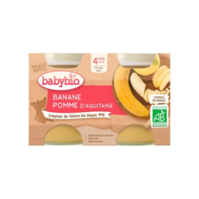 BABYBIO PETIT POT POMME BANANE 2 x 130G –  | Parasativa Maroc