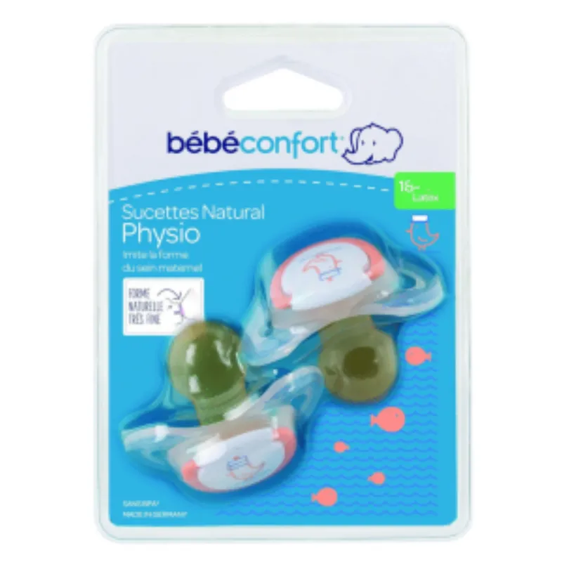 Bebe Confort 2 Sucette Natural Physio 16-18m Latex Navy –  | Parasativa Maroc