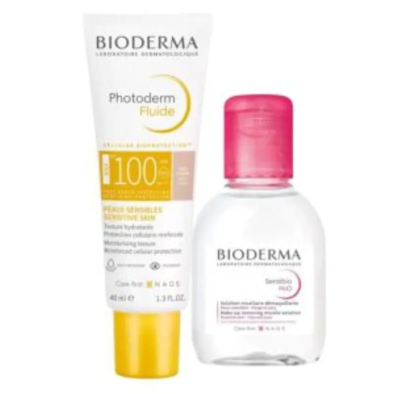 BIODERMA Photoderm Fluide Teinte Tres Claire Spf100 + Sensibio H2O 100ml OFFERT –  | Parasativa Maroc