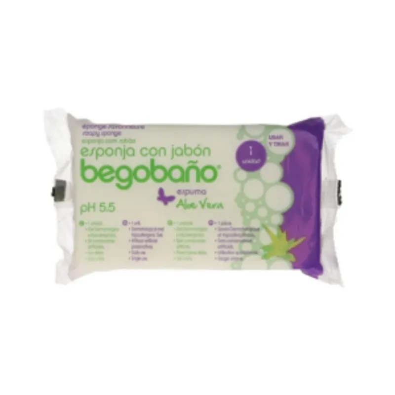 Begobano Eponge Savonneuse Aloe Vera 7.5 x 13 cm –  | Parasativa Maroc