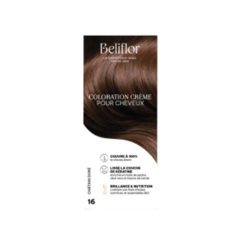 Beliflor Coloration N°16 Chatain Dore –  | Parasativa Maroc