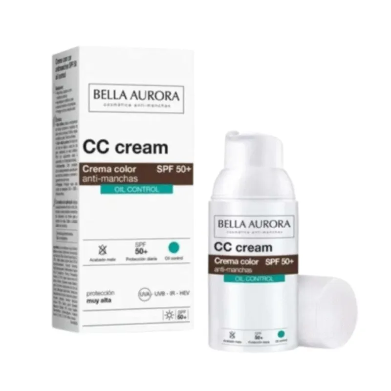 Bella Aurora CC creme Anti-Taches oil Control spf50+ 30ml –  | Parasativa Maroc