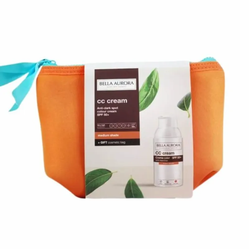 Bella Aurora CC Creme Medium spf50+ 30ml + Trousse –  | Parasativa Maroc