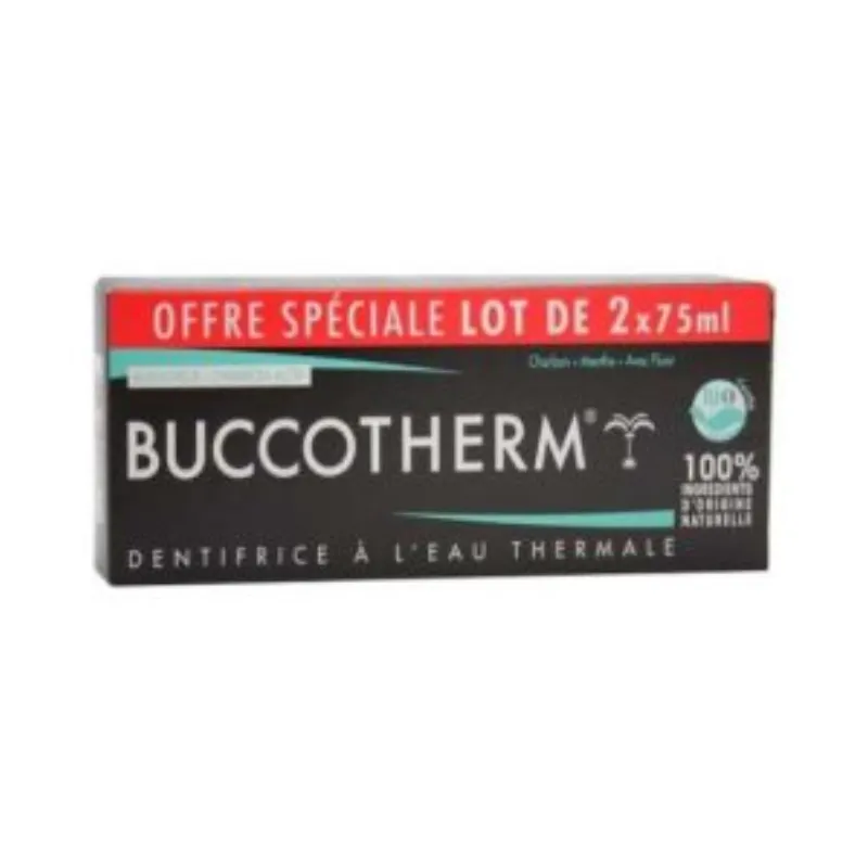 Buccotherm Dentifrice Charbon Noir 75ml x2 PACK –  | Parasativa Maroc