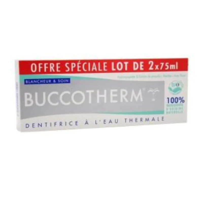 Buccotherm Dentifrice Blancheur Et Soin 75ml x2 PACK –  | Parasativa Maroc