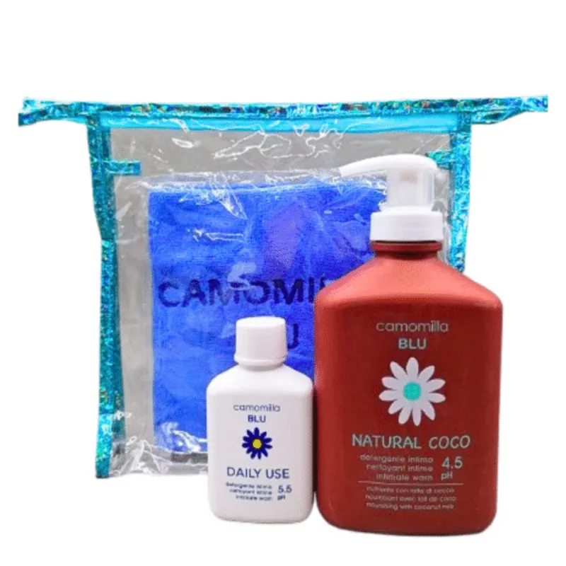 Camomilla Blu Natural Coco 300ml+Gel Intime Echantillon+Serviette Trousse –  | Parasativa Maroc