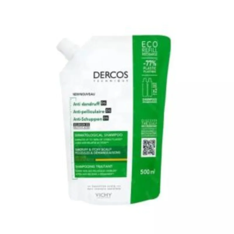 DERCOS TECHNIQUE ECO-RECHARGE SHAMPOOING ANTIPELLICULAIRE DS – CHEVEUX NORMAUX A SEC –  | Parasativa Maroc