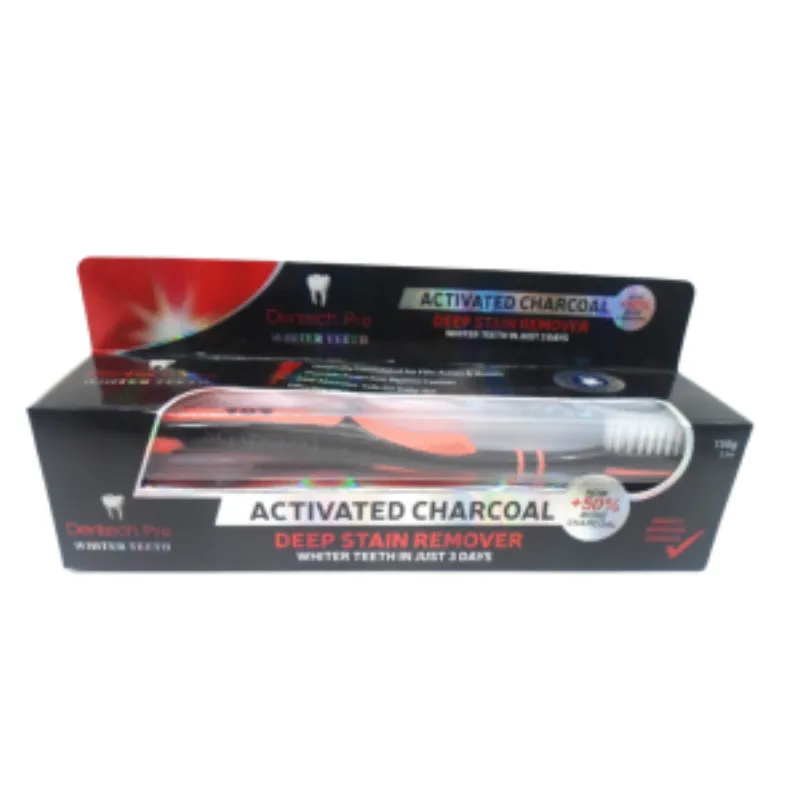 Dentech Pro Activated Charcoal Brosse A Dents & Dentifrice 150g –  | Parasativa Maroc