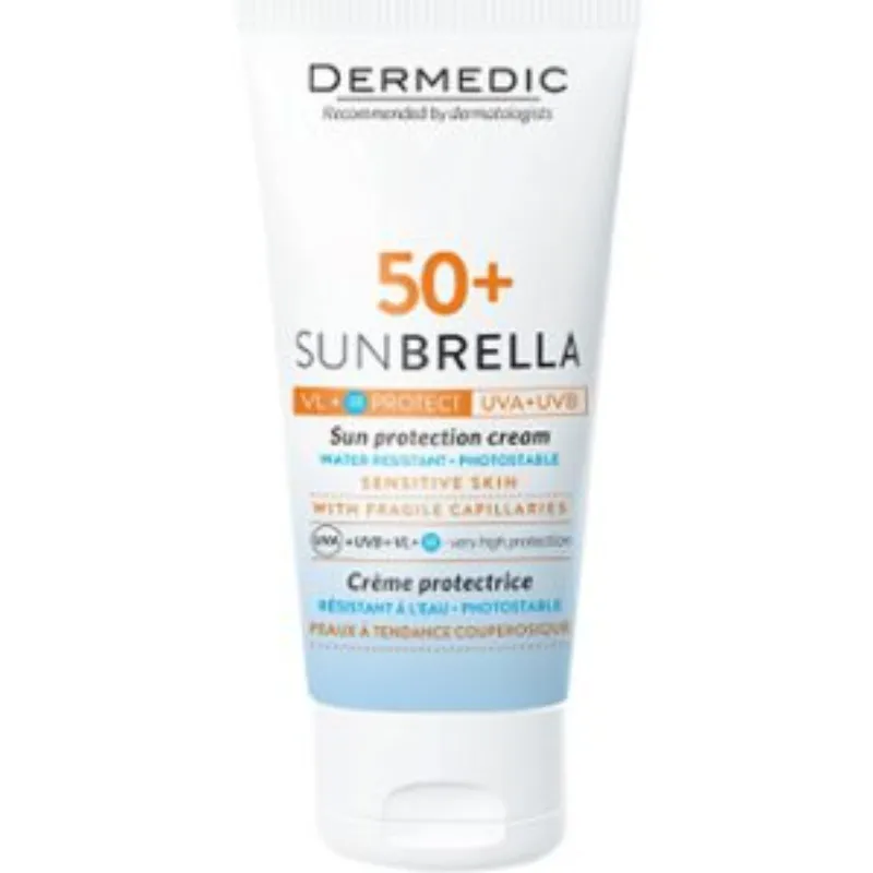Dermedic Sunbrella Creme Spf50+ Peau Sensibles pour couperosique 50ml –  | Parasativa Maroc