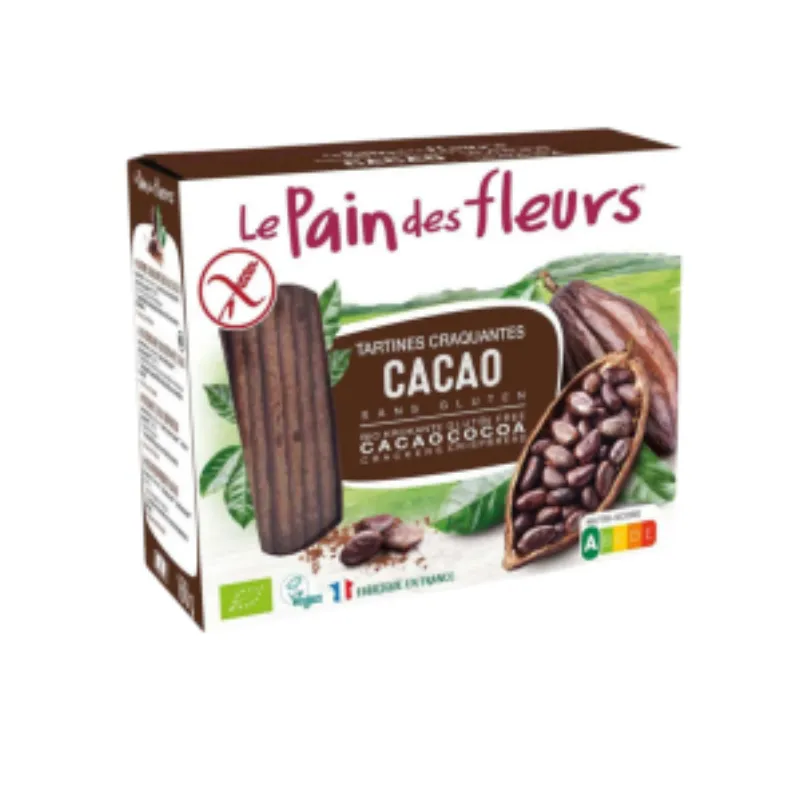 LE PAIN DES FLEURS Tartines craquantes au cacao sans gluten 150G –  | Parasativa Maroc