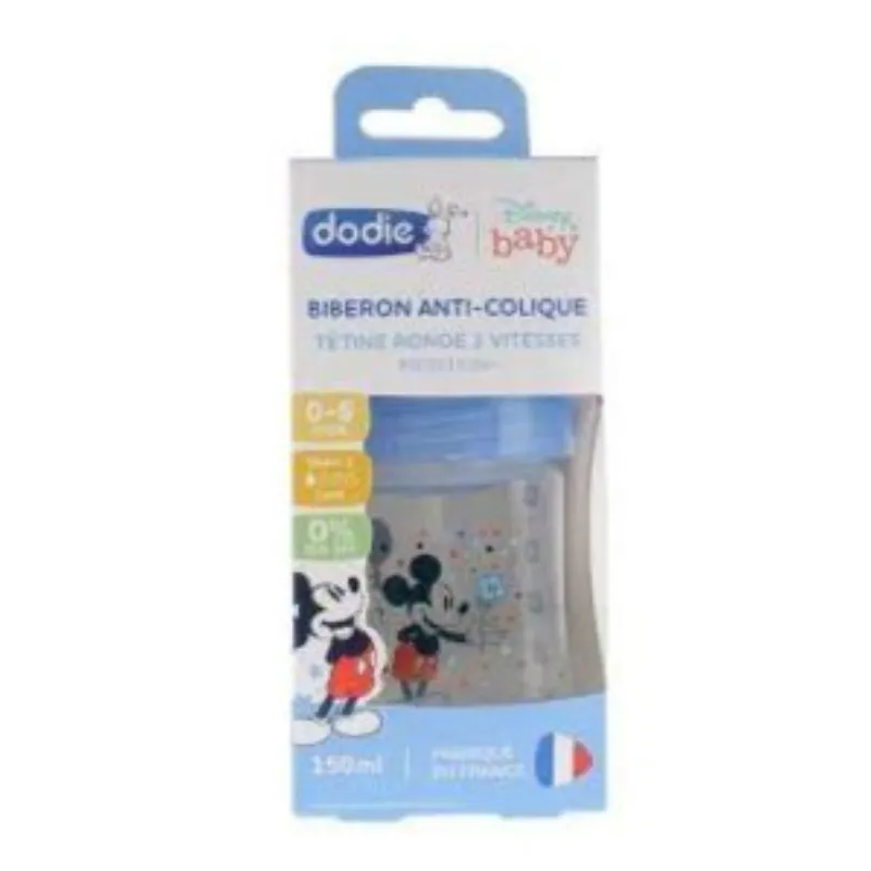 Dodie Biberon Anti-Colique Mickey Bleu 0-6m 150ml –  | Parasativa Maroc
