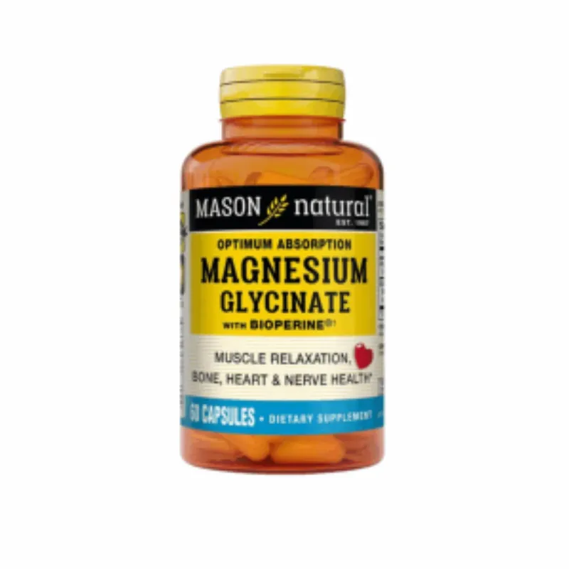 Mason Natural Magnesium Glycinate With Bioperine 60 capsules –  | Parasativa Maroc