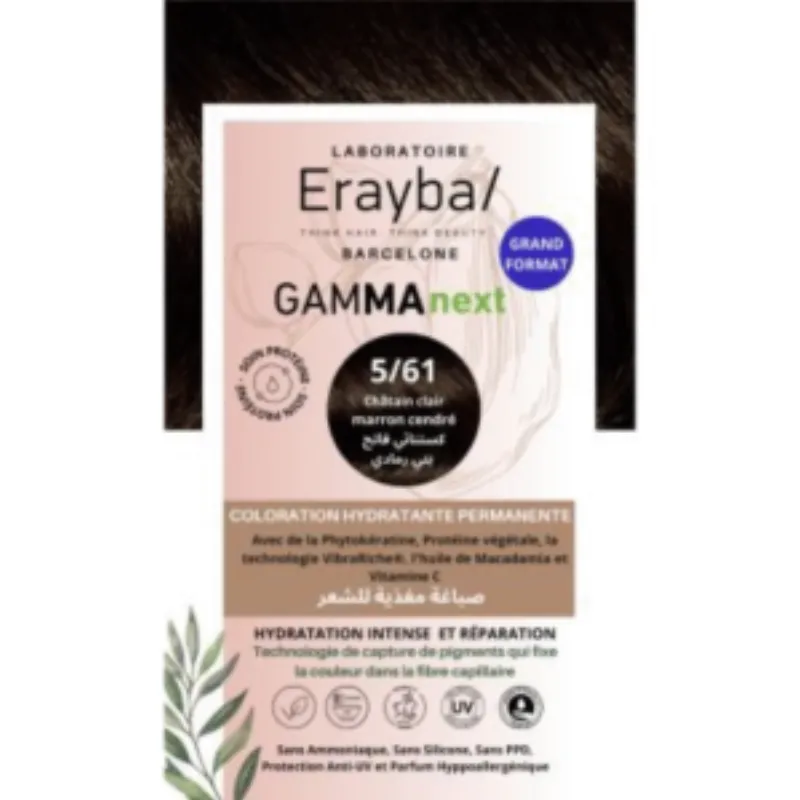 Erayba Gamma Next Coloration 5/61 chatin clair marron cendre Coloration Hydratante Permanente (Copie) –  | Parasativa Maroc