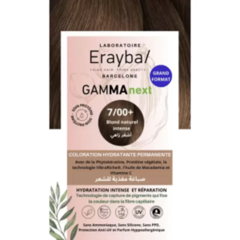 Erayba Gamma Next Coloration 7/00+ Blond Natural intense Coloration Hydratante Permanente –  | Parasativa Maroc