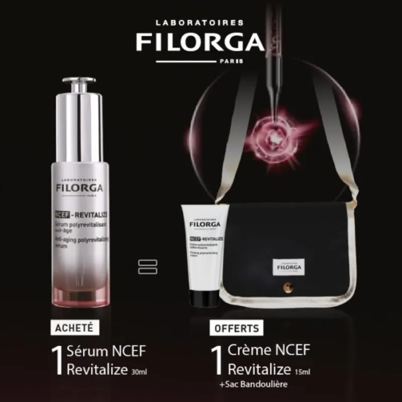 Filorga NCEF Revitalize Serum 30ml = NCEF Revitalize Creme 15ml + Sac Bandoullière Offerts –  | Parasativa Maroc