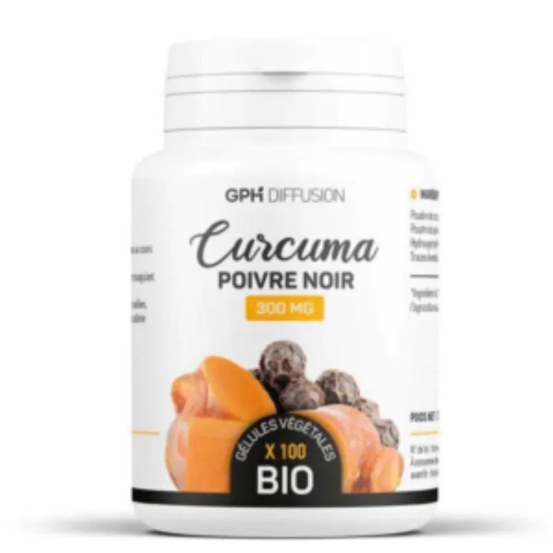 GPH Curcuma & Poivre Noir 300mg 100 Gelules –  | Parasativa Maroc