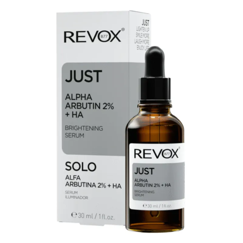 REVOX JUST ALPHA ARBUTIN 2% + HA BRIGHTENING SERUM  30ml –  | Parasativa Maroc