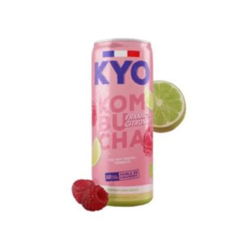 KYO KOMBUCHA CANETTE FRAMBOISE CITRON VERT 330ML –  | Parasativa Maroc