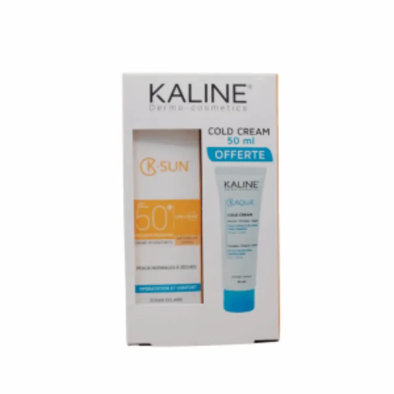 Kaline K.sun Ecran Fluide Teinte Dore Peaux Normales a Seches 50ml+K.aqua Cold Creme Pack –  | Parasativa Maroc