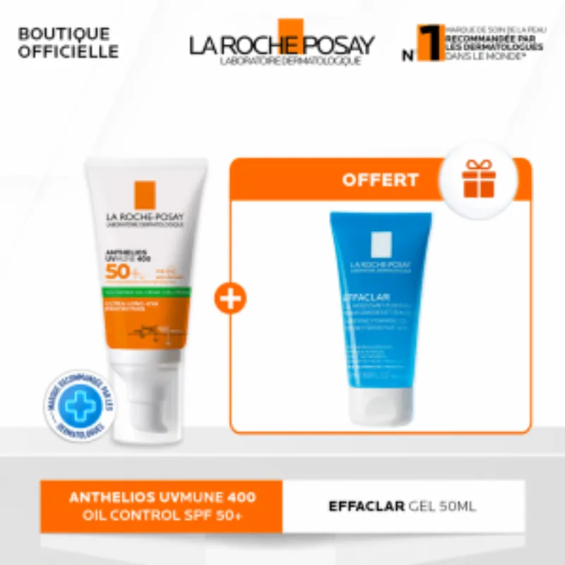 La Roche-Posay Anthelios UV MUNE Crème Solaire Matifiante SPF50ml = Effaclar Gel Nettoyant 50ml Offert –  | Parasativa Maroc