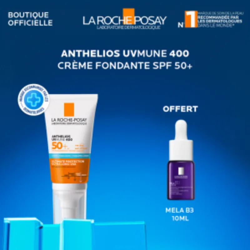 La Roche Posay Anthelios Fondante UVMUNE 400 spf50+ 50ml+La Roche Posay Mela B3 Pack –  | Parasativa Maroc