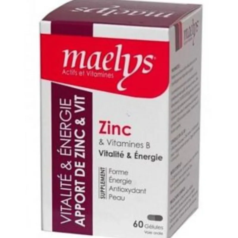 Maelys Zinc et Vitamines B – 60 Gélules –  | Parasativa Maroc