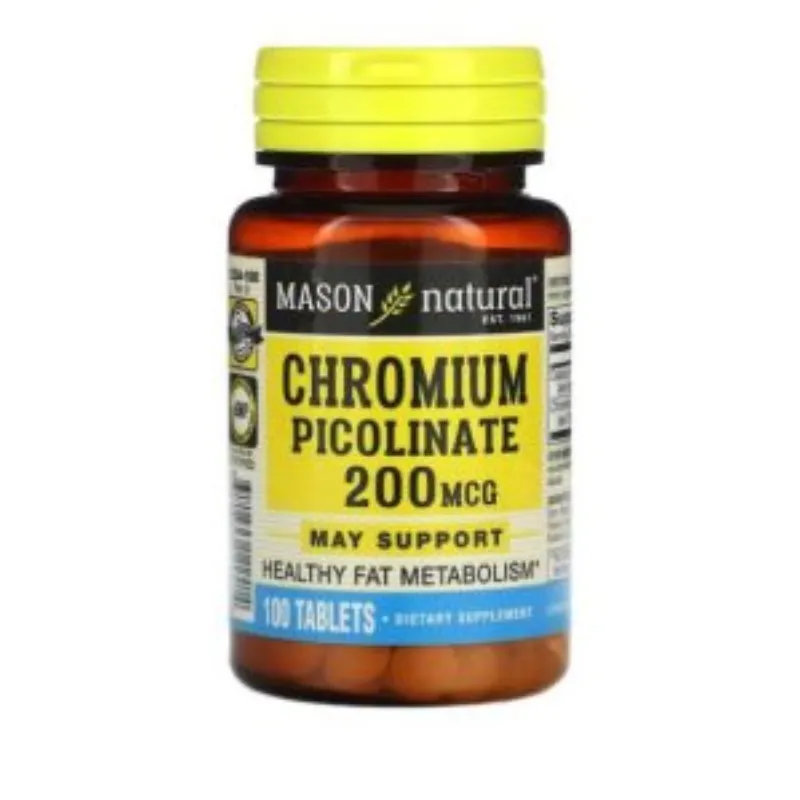 Mason Natural Chromium picolinate 200mg 100 Tablets –  | Parasativa Maroc