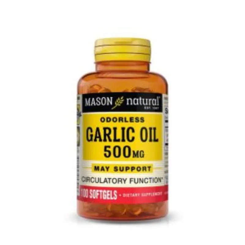 Mason Natural Garlic Oil 500 mg 100 Softgels –  | Parasativa Maroc